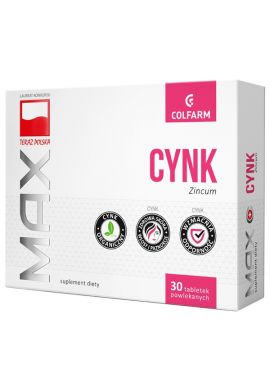 Cynk 10mg 30 tabletek MAX
