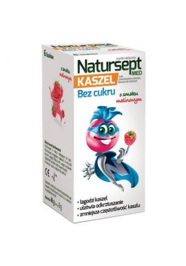 Natursept Kaszel, bez cukru malinowym lizaki, 6 sztuk