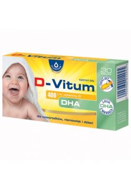 D-Vitum, witamina D + DHA dla noworodków, niemowląt i dzieci 400 j.m., 30 kaps