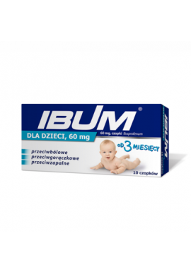 Ibum czopki 60mg dla dzieci od 3 miesiaca 10 sztuk