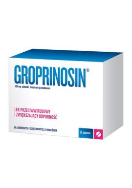 Groprinosin, 500 mg, tabletki, 50 szt.