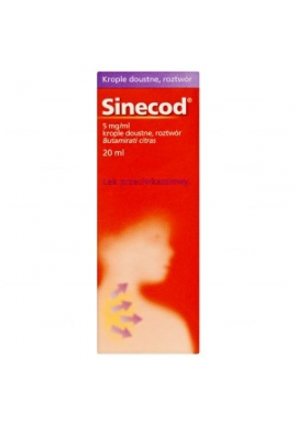 Sinecod krople doustne 5mg/1ml dla dzieci powyżej 2 miesiąca 20ml