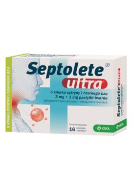Septolete ultra o smaku cytryny i czarnego bzu 16 pastylek