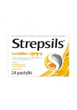 Strepsils z miodem i cytryną 24 pastylki 