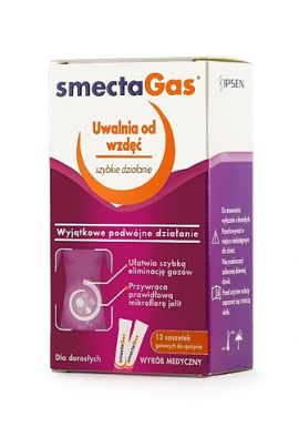 Smecta Gas, proszek do sporządzania zawiesiny doustnej, 12 saszetek 