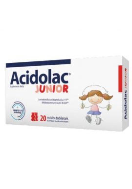 Acidolac Junior  3 lat smak truskawkowy, 20 tabletek