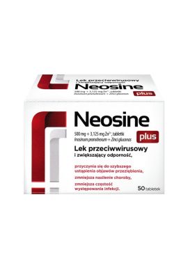 Neosine Plus 500 mg + 3,125 mg Zn2+, tabletki, 50 szt