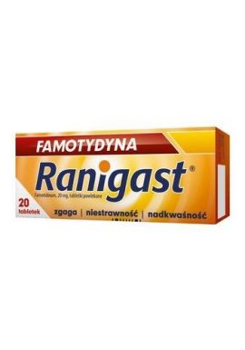 Ranigast Famotydyna  tabl.powl. 0,02g 20tab