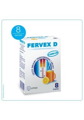 Fervex D 500mg+200mg+25mg, 8 saszetek
