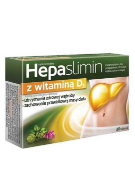 Hepaslimin z witaminą D3, tabletki powlekane, 30 szt.