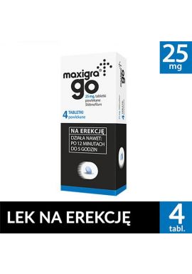 Maxigra Go 25 mg tabletki do rozgryzania i żucia 4 szt
