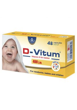 D-Vitum 400 j.m., witamina D dla niemowlat, 48 kapsulek 
