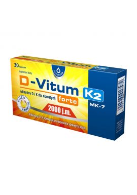 D-Vitum forte 2000 j.m. + K2 MK7 , 30 kapsulek